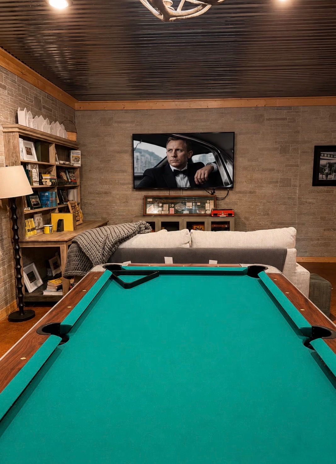 Game room with pool table
